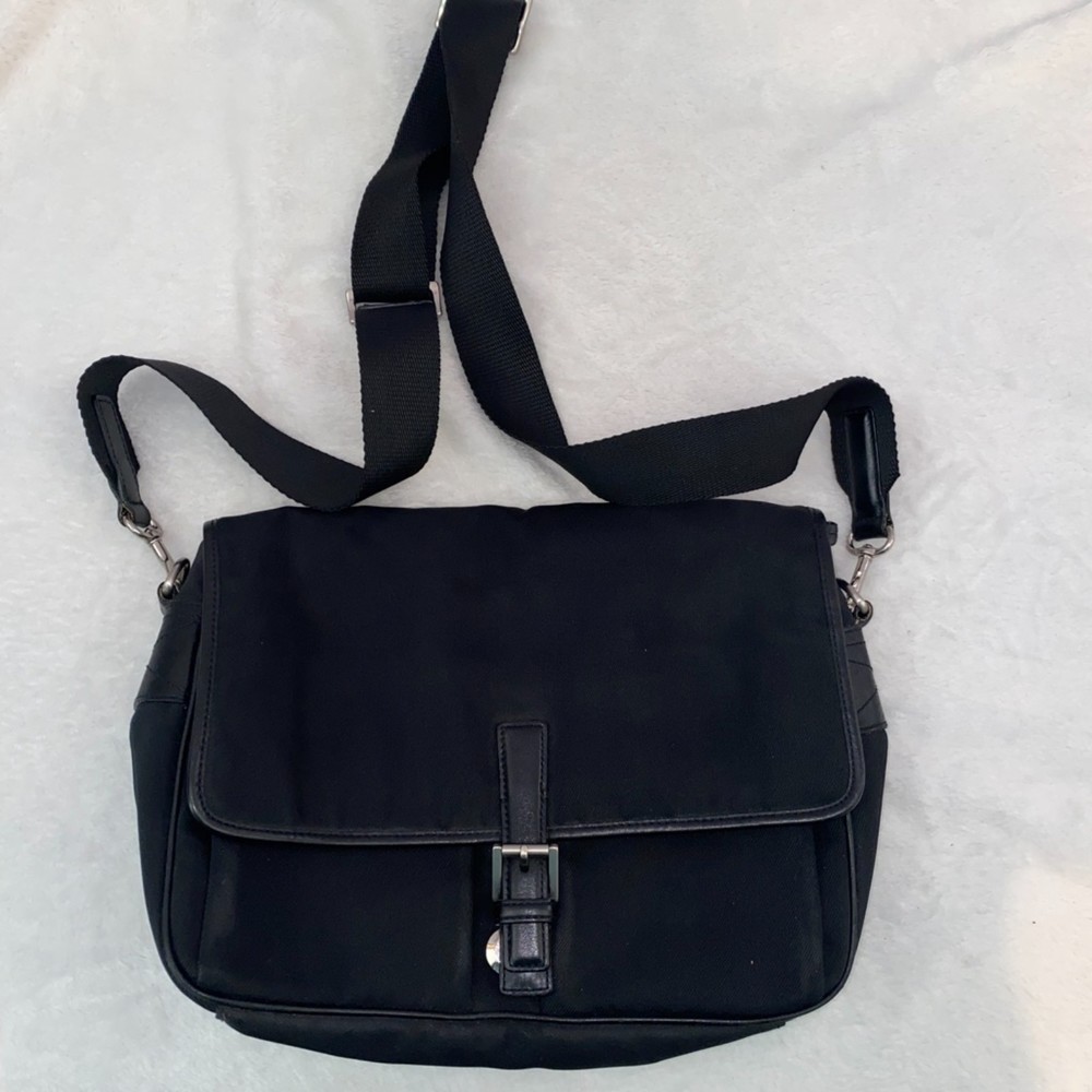 Coach Mercer black twill leather detail crossbody bag (VTG?)